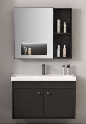 Meuble salle de bain miroir robinet noir image 3