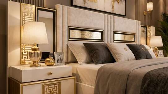 CHAMBRE A COUCHER 8BATTANTS 5PIECES VIP MARRON BEIGE EFUYLIM image 5