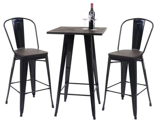 Ensemble de 4 tabourets haut de bar + table haute image 1