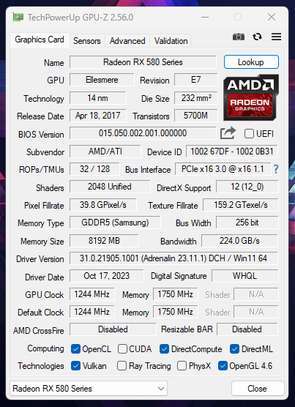 Carte Graphique Gamer AMD RX 580 8G DDR5 image 3