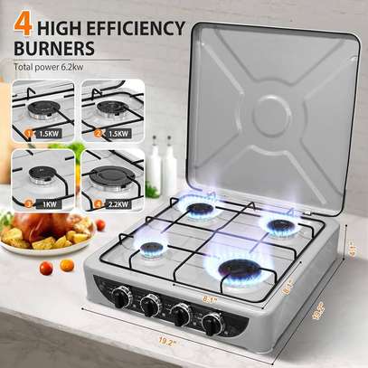 Cuisinière/Gazinière  à Gaz 4 Feux Avec Étagère image 5