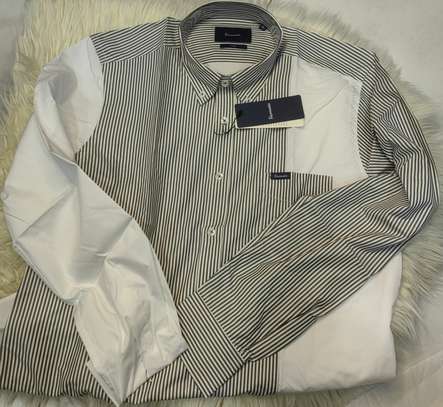 Façonnable chemise rayée noire/blanche image 5