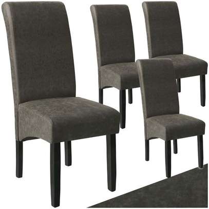 Ensemble 4 chaises gris foncé bois massif design image 3