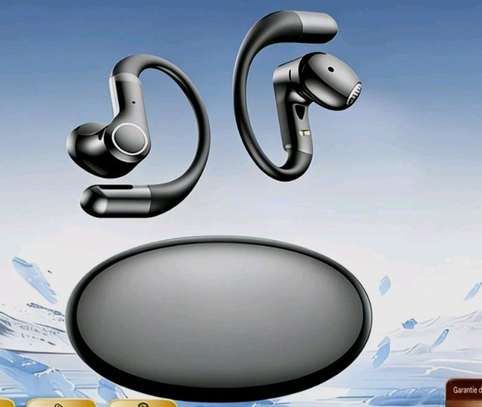 TWS Bluetooth écouteurs sport noir avec crochets image 3