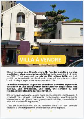 Villa 600m2 a vendre aux almadies image 3