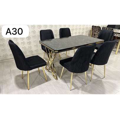 Table à manger 6PLACES 80X140 MÉTAL NOIR A30 image 1