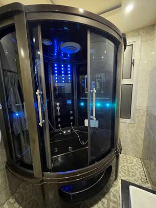 Cabine douche spa multifonction LED hydrojets noir image 6