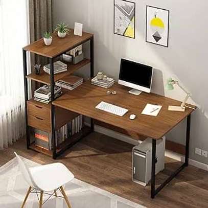 Table bureau avec étagère image 1