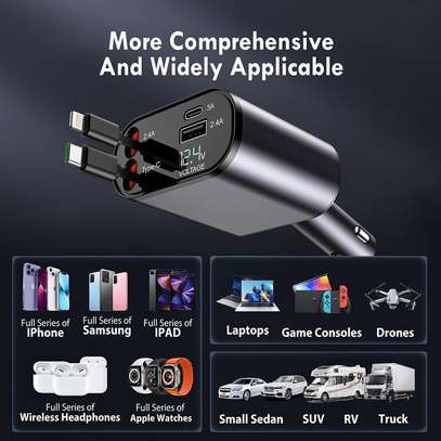 Chargeur de voiture rétractable 4 en 1, Charge rapide 66W image 3