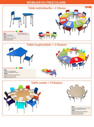 Table banc scolaire et chaise pour école image 2