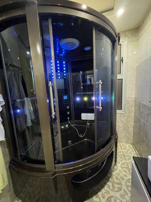 Cabine douche spa multifonction LED hydrojets noir image 4