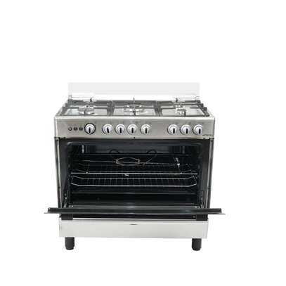 CUISINIERE 5FEUX ASTECH 90X60+FOUR A GAZ FULL OPTION GRIS image 3
