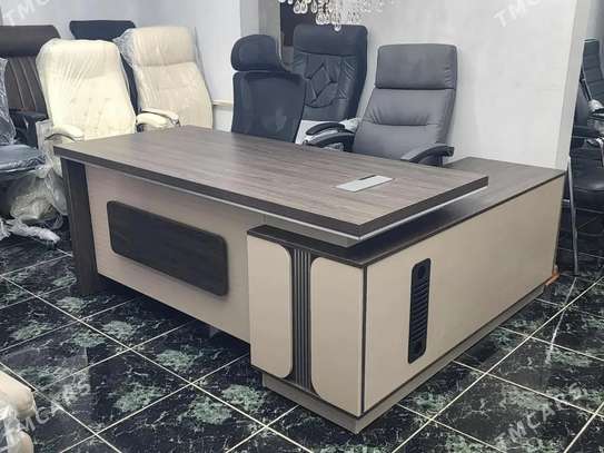 Bureau de direction en forme de L avec tiroir image 3