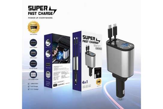 Chargeur de voiture 120 W rétractable 4 en 1 image 9