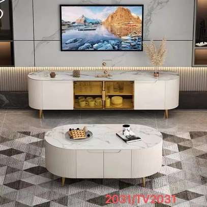 PROMO TABLE TV ET TABLE BASSE VIP TRÈS CLASSES AVEC VITRE image 1
