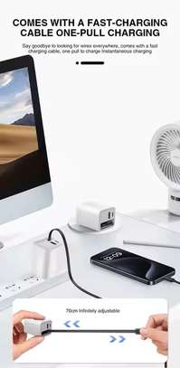 chargeur rapide avec prise pliable cable rétractable 65W image 2