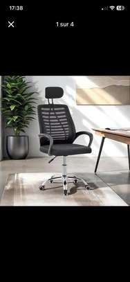 Chaise gamer bureau ergonomique noir blanc avec coussin image 5