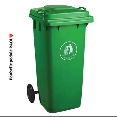 Bac à Ordures Poubelle à pédale120 litres avec roues image 3