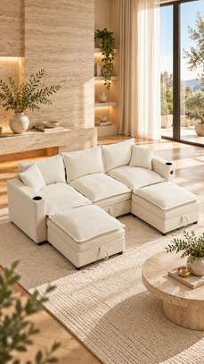 SALON CANAPE CONVERTIBLE MODULABLE AVEC COFFRE image 3