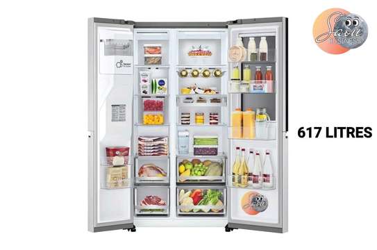 REFRIGERATEUR LG SIDE BY SIDE KNOCK KNOCK AVEC FONTAINE GRIS image 1