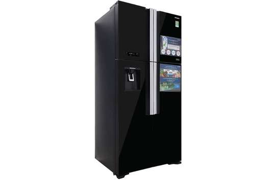 REFRIGERATEUR 550LITRES HITACHI 4PORTES AVEC FONTAINE NOIR image 1