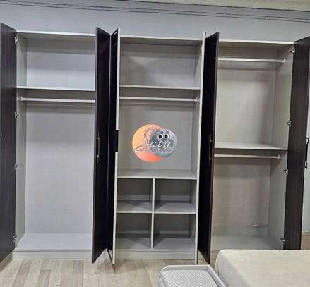 CHAMBRE A COUCHER ARMOIRE 6BATTANTS 6PIECES MARRON GRIS ANKA image 4