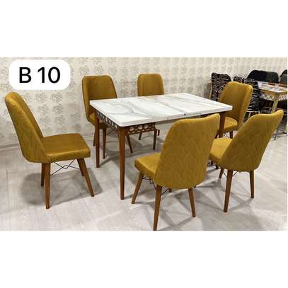 TABLE A MANGER 6PLACES EXTENSIBLE BOIS BLANC DORE B10 image 1