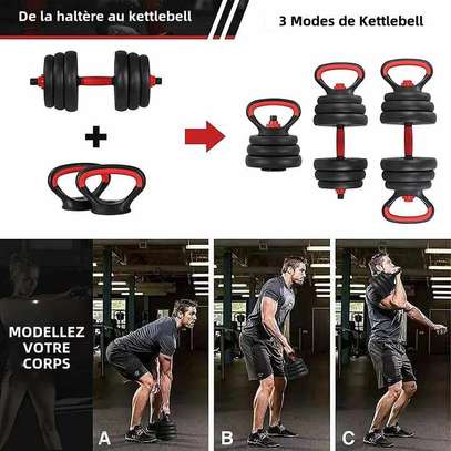 Set d'Haltères bitumineux 20kg et Kettlebells image 5