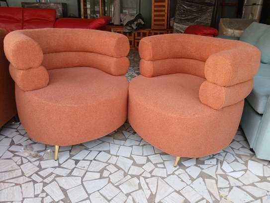 Fauteuils design orange tissu doux lot de 2 image 2