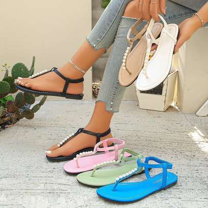 Pearl Thong Sandals Summer Fashion image 3