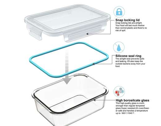 Neuf Tupperware en verres avec couvercles image 2