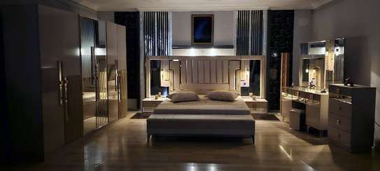 CHAMBRE A COUCHER ARMOIRE 6BATTANTS 6PICES BEIGE BAMBI image 1