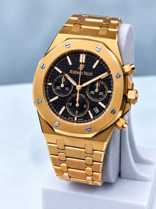 Montre  Piguet Royal Oak Chronographe or jaune bleu image 3