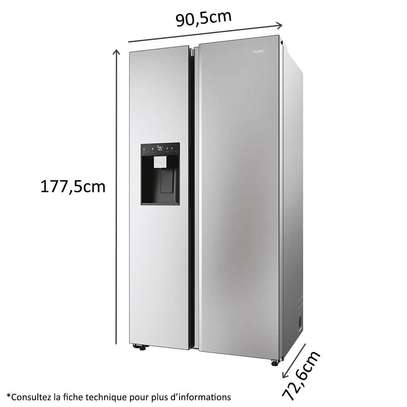 RÉFRIGÉRATEUR HAIER SIDE BY SIDE 2PORTES DISTRIBUTEUR GLAÇON image 2