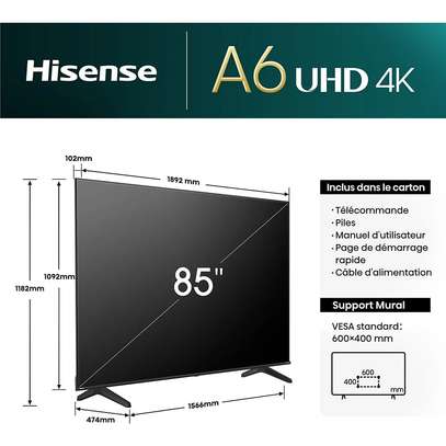 TÉLÉVISEUR HISENSE 85" LED SMART VIDAA UHD 4K image 5