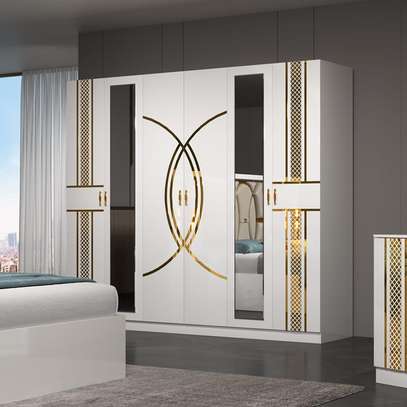 CHAMBRE A COUCHER 6BATTANTS 5PIECES BLANC MC611 image 2