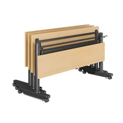 Bureau mobile pliable bois clair métal noir image 2