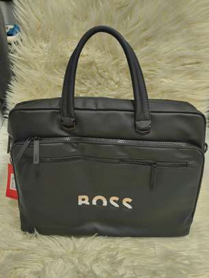 Boss sacoche ordinateur noir similicuir compartiments image 3