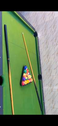 Table de billard compacte noire tapis vert avec accessoires image 2