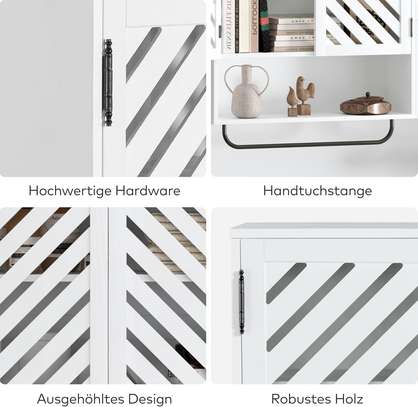 ARMOIRE DE RANGEMENT MURAL MARRON ET BLANC image 12