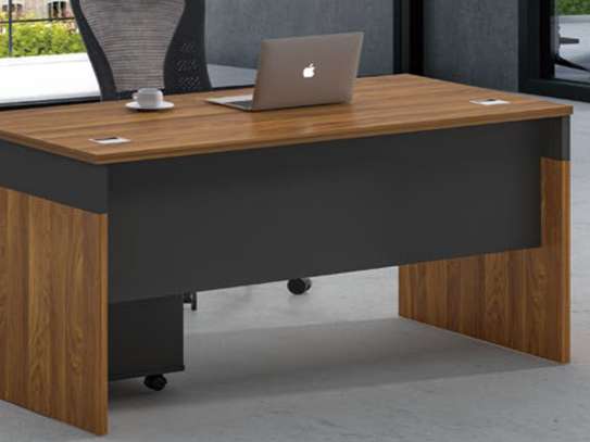 BUREAU DIRECTION KM-117 1800*900*760 MELAMINE  MARRON+GREY image 3
