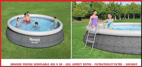 Bestway piscines gonflables 450x84 cm aspect rotin image 1