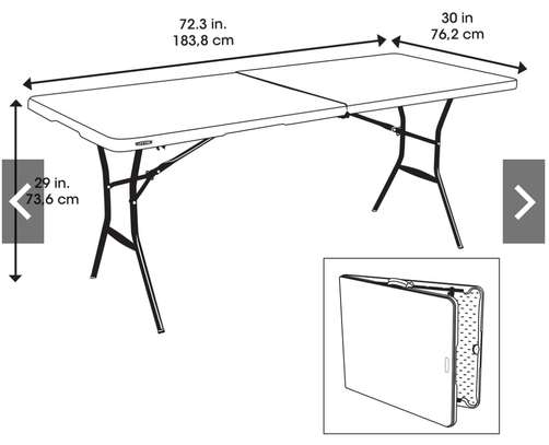 Table pliante LIFETIME noir 6places image 4
