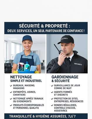 Services de nettoyage et de gardiennage image 1