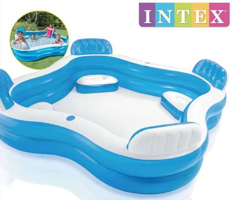Intex - piscines familiales avec siège 229x229x66 cm image 3