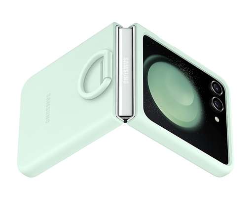 Pochette Coque en silicone avec anneau pour Galaxy Z Flip5 image 3
