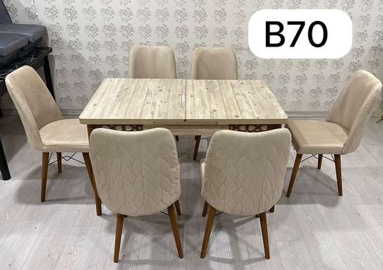 TABLE À MANGER EXTENSIBLE EN BOIS 6PLACES image 1