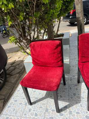 Chaise tissu rouge moderne bois solide confortable image 8