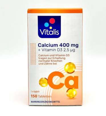 Vitalis Calcium 400 mg + Vitamine D3 150 comprimés image 3
