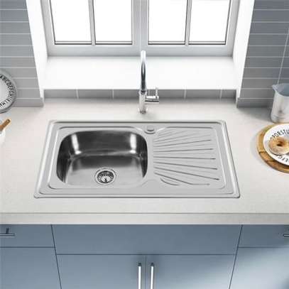 Evier de cuisine 1 bac lourd inox avec robinet image 2